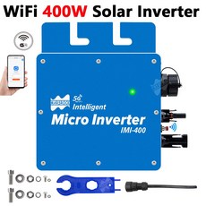 400W 그리드 미니 태양광 인버터 MPPT WiFi 순수 사인파 110V 220V 마이크로 22-50Vdc 주거용 패널 시스템, 400W-Blue, 230V (180-260VAC), 1개