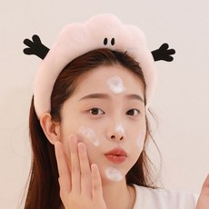 세안밴드 구름 세안머리띠 세수 샤워 세면 머리띠 헤어 밴드 두건 두꺼운 욕실 귀여운 폭신 머리안아픈 단, 그린