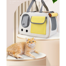 샤인월드 3면통풍 반려동물 이동장, 1개, 옐로우