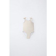 자라 1-6세/ 텍스처 스트라이프 스윔수트 - 크림122040