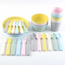 밀셀코 플라스틱 안전식기 세트 귀여운컵, 컵6개