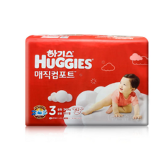 하기스 매직 컴포트 기저귀 중형 3단계 (7~10kg) 밴드형 남여공용, 124매