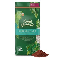 카페 퀸디오 고메 미디엄 로스트 콜롬비아 엑셀소 홀빈 아라비카 커피 16온스 봉지 454g, DECAF Ground