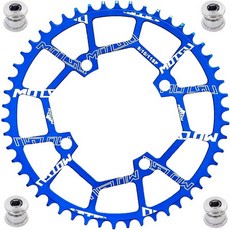 시마노 체인링 부품 기어 자전거 YBEKI Pro-Grade 104BCD 30-52T CNC 7075-T6 알루미늄 협폭 MTB/도로 원형 타원형 체인휠 | 시마노/SRAM 8, Blue Round 50T, 파랑 원형 50T