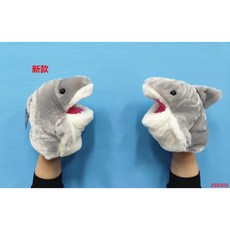 鯊魚鯨魚殺人鯨手偶娃娃，長約32公分，手偶活動道具，虎鯨鯊魚鯨魚鯊魚手偶鯨魚手偶海洋生物手偶, 1個, 單隻-灰色半身款-鯊魚手偶