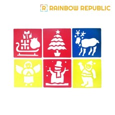 소형 스텐실판 6종세트(크리스마스2) 미술 채색 물감놀이, PLAY_소형 스텐실판 6종세트(크리스마스2), 1개