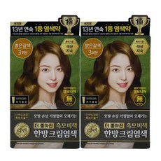 리엔 흑모비책 한방크림 염색약 밝은갈색 2개