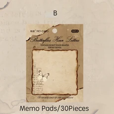 Journamm 30/60 개/갑 빈티지 스티커 메모 불타는 스타일 학교 사무용품 DIY Scrapbooking 크리 에이 티브, 03 B