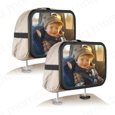 카 미러 광각 볼록 안정적인 뒷좌석 무광 마감 깨지지 않음, 1개, 2. BLACK 2PC