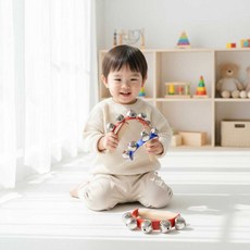 유아 음악 핸드리틀벨 어린이 율동 댄스 악기 연주 장난감 핸드벨, 1개, 파랑