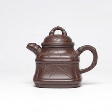 原礦紫泥四方手製經典紫砂茶壺, 1個, 1L, 紫泥:如圖所示