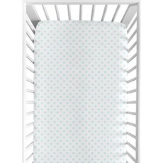 스위트 조조 디자인 보육실 실용 침대 시트(블루 / 핑크 보호 플로럴) - 표준 사이 (Color-2 Blue Dot Size-Crib Sheet), 1