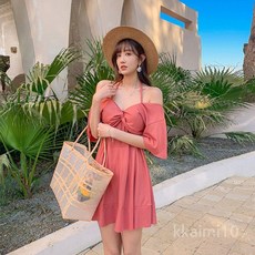 일본엘사 임산부수영복 원피스형 비치웨어 태교여행 수영장