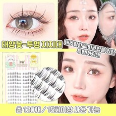 태양꽃 블랙 지지대 초보자용 3종혼합 악마 만화 인조 속눈썹, 1개, 투명 줄기