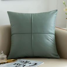 서플라이랩 북유럽 비건레더 가죽 쇼파쿠션 국산솜 포함, 옵션3. 에메랄드블루