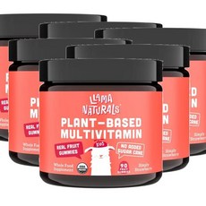 라마내추럴스 키즈 리얼 과일 멀티비타민 딸기맛 구미 LLAMA NATURALS Kids Real Fruit Multivitamin, 6개, 90정