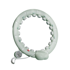 智能呼啦圈，可調節尺寸，按摩瘦腰，靜音設計，居家健身器材, 牛油果綠【M碼 75公斤內】, 1個, 815g