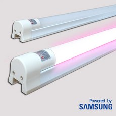 led형광등 T8 AC 직관형광램프 슬림직갓 노출1등 세트 20W 분홍색 정육점 1200mm 안정기내장형 삼성칩, 기타색, 1개