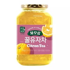 녹차원 꿀유자 1kg음료 꿀차 꿀음료 액상 전통 전통꿀 병차 사무실, 1개