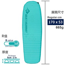 Sea to Summit 自動充氣睡墊-舒適系列 女款 輕量舒適 戶外露營首選, 藍綠