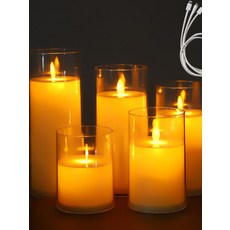 촛불 충전식 리모컨 불멍 LED LED초 장식 침실 인테리어 배터리 7.5x12cm 미포함, 충전식 7.5x10cm 표면 1대1