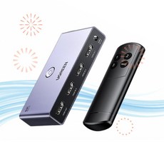 UGREEN HDMI 선택기 셀렉터 2.1 스위치 알루미늄 울트라 HD 8K 60Hz 3 입력 1 출력 IX
