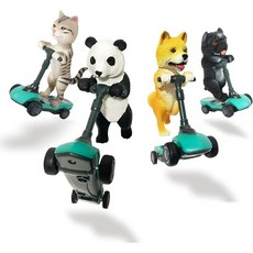 DINOBROS 迷你動物指尖滑板車迴力車，兒童玩具，指尖運動，可愛造型，益智玩具, 1個, 貓熊