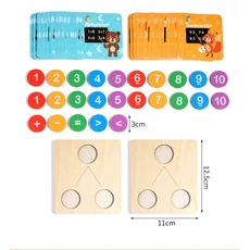 쿠쿠스토어 어린이 나무 숫자 분해 추가 뺄셈 연산 몬테소리 논리적 사고 훈련 수학 교육 장난감, 01 As shown