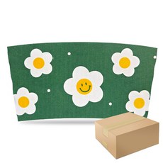 12온스 16온스 20온스 테이크아웃컵 종이컵 아이스컵 98파이 홀더 스마일플라워 1박스 1000개, 1000개입