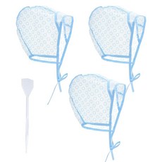 LXUEJIE 헤어 하이라이트 캡 3개 블루 컬러링 프로스팅 염색 키트 염료 플라스틱 크로셰 후크 포함 살롱 DIY 미용용 [호환], Blue