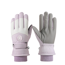 滑雪手套觸控螢幕防滑保暖防水冬季戶外運動手套, 【薰衣草】, 1個