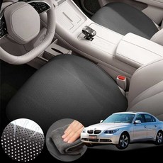 BMW E60 523i (03~10) (N52) 차량용 초슬림 통풍 시트 커버 블랙 2개 세트