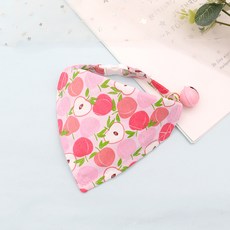 DZER 애완 동물용 귀여운 과일 패턴 목걸이 강아지 고양이 목도리 사계절 사용 가능, S, 핑크
