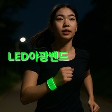 레니바 야광밴드 스포츠 반사띠 러닝, 1개, 네온 그린