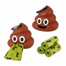 털뭉치마켓 강아지 휴대용 똥츄 배변봉투 홀더+리필(1+1), 1세트, 1개입, 갈색