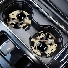 ECLATIS WOCOCN 스마트 자동 시스템차 컵받침 차량용 컵 홀더 7cm2.75인치 미끄럼 방지 및 흡수성 홀더를 위한 귀여운 액세서리 장식 2개 팩 기타 블랙 캣