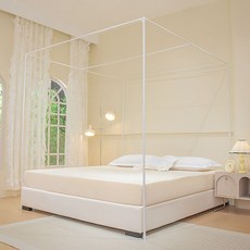 【格森】物理遮光床簾蚊帳一體式家用臥室落地保暖床幔全封閉防塵頂, 單支架（其他無）,1.5米寬 2米長