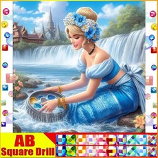 페어리 스퀘어라운드 드릴 페인팅 컵 자수 크로스 풀 라인 장식