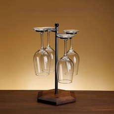 우드 와인 거치대 랙 원목 고급 장식 보관 현대 집안, 1개, 오크 라이트 리 4컵 컵 350ml 4개