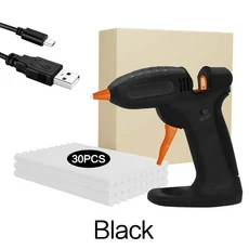무선 충전식 글루건 휴대용 경량 부드러운 접착력 DIY 공예 제작 및 가정 수리용, 02 Black, 1