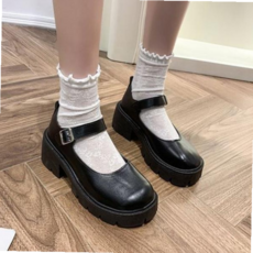 스트랩 스트랩로퍼 여성통굽구두 데일리워크힐