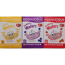 KIDDYLICIOUS 키딜리셔스 쌀과자 웨이퍼 32g(4g X 8봉지) / 바나나 블루베리 스트로베리 / 3종 택1 / 태국, 1개