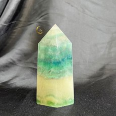 夏日冰茶 檸檬黃綠螢石柱 松野綠青色 冰棒感 螢石柱, 1個