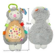 大號動物車掛多功能安撫玩偶 帶鈴鐺BB器床鈴車鈴搖鈴嬰兒玩具, 1個, 灰刺猬, 灰刺猬