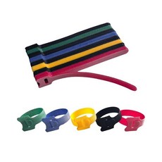 VORTALIS 56피스 15.2cm(6인치) 케이블 타이 재사용 가능한 멀티 컬러 코드 스트랩 다목적 와이어 랩 후크 및 루프 오거나이저 조절 관리 5가지 색상 (블랙 28개
