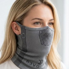 에스리커버 S5 스포츠마스크 러닝 넥워머 골프 안면 겨울 바라클라바, 1개, 블랙&그레이(Black&Gray)