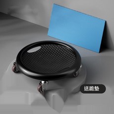 萬向靜音健腹盤 多功能四輪滑行盤 360度旋轉 核心肌群訓練 附贈跪墊 黑色