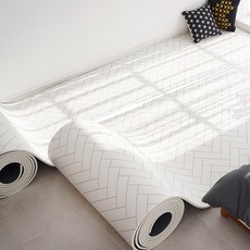 삼바텍 PVC 층간소음방지 롤매트 15mm, 헤링본화이트