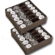 베리움 속옷 정리함 양말 수납함 24칸, 컴포트 그레이, 2개