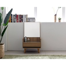 작은집 원룸 심플 모던 오픈형 좌식 화장대 미니멀 거울 깔끔한 간이 멀티, 화이트